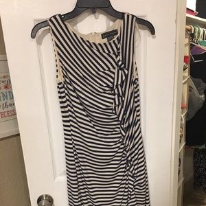 Navy and cream colored dress small